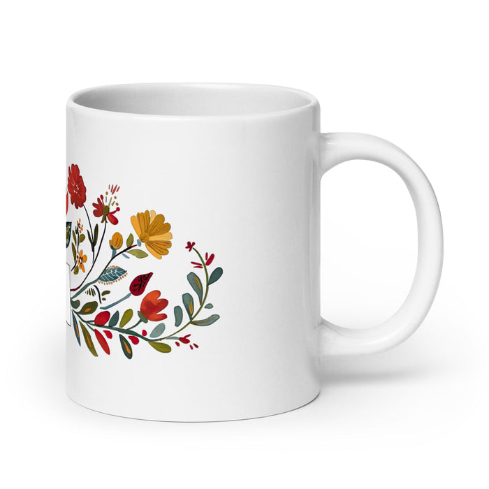 Arleth Exclusive Name Art Piece Home Office Work Coffee Mug Mexican Spanish Pride Gift Cup One-Of-A-Kind Calligraphy White Glossy Mug | A23 Mexicada 20 oz