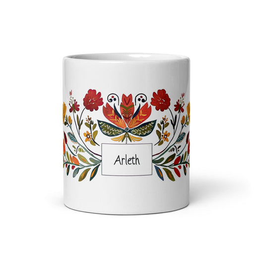 Arleth Exclusive Name Art Piece Home Office Work Coffee Mug Mexican Spanish Pride Gift Cup One-Of-A-Kind Calligraphy White Glossy Mug | A23 Mexicada