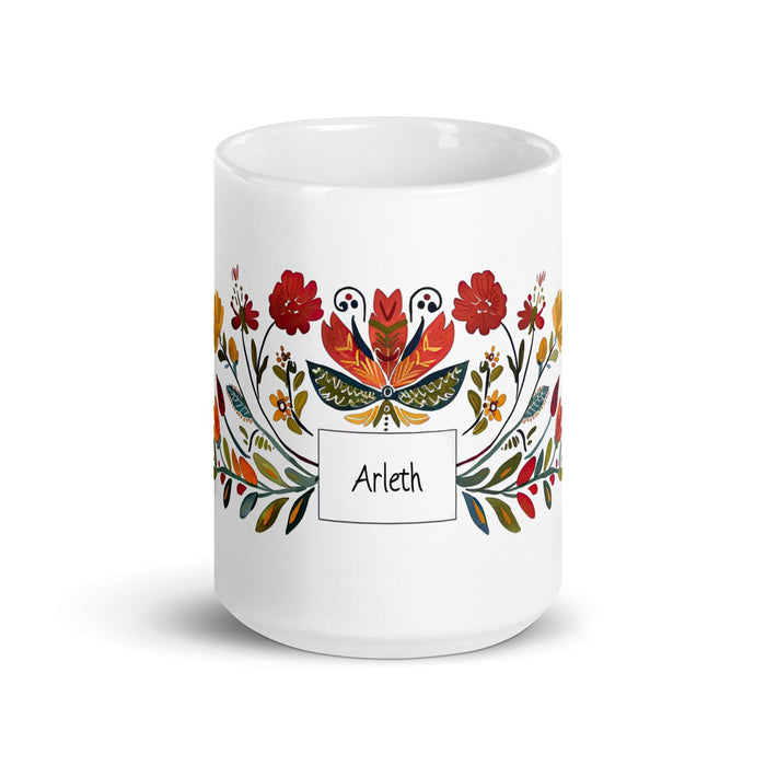 Arleth Exclusive Name Art Piece Home Office Work Coffee Mug Mexican Spanish Pride Gift Cup One-Of-A-Kind Calligraphy White Glossy Mug | A23 Mexicada