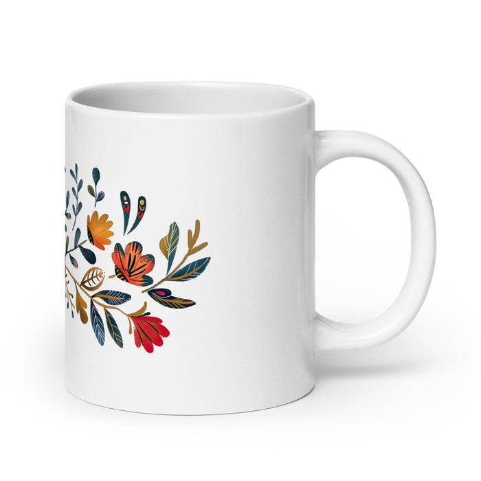 Arleth Exclusive Name Art Piece Home Office Work Coffee Mug Mexican Spanish Pride Gift Cup One-Of-A-Kind Calligraphy White Glossy Mug | A24 Mexicada 20 oz