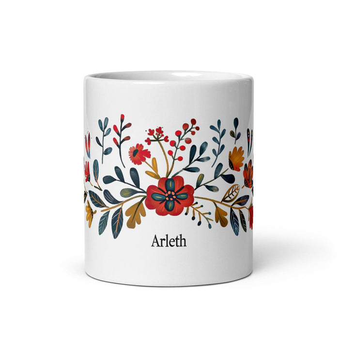 Arleth Exclusive Name Art Piece Home Office Work Coffee Mug Mexican Spanish Pride Gift Cup One-Of-A-Kind Calligraphy White Glossy Mug | A24 Mexicada