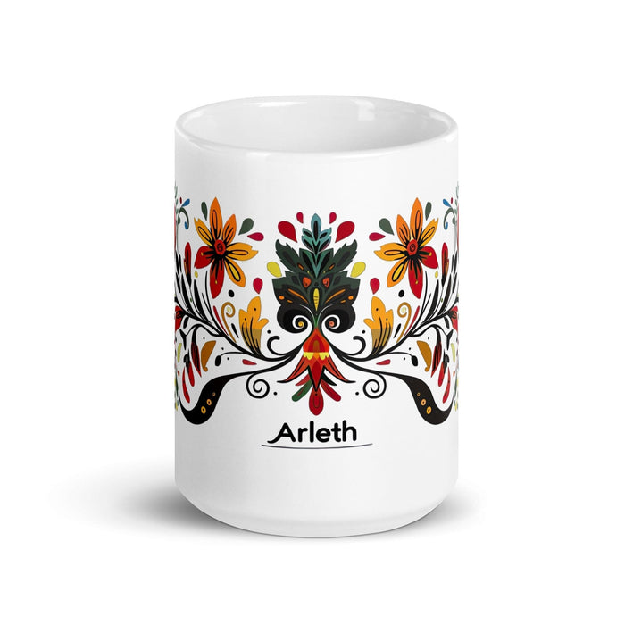 Arleth Exclusive Name Art Piece Home Office Work Coffee Mug Mexican Spanish Pride Gift Cup One-Of-A-Kind Calligraphy White Glossy Mug | A28 Mexicada