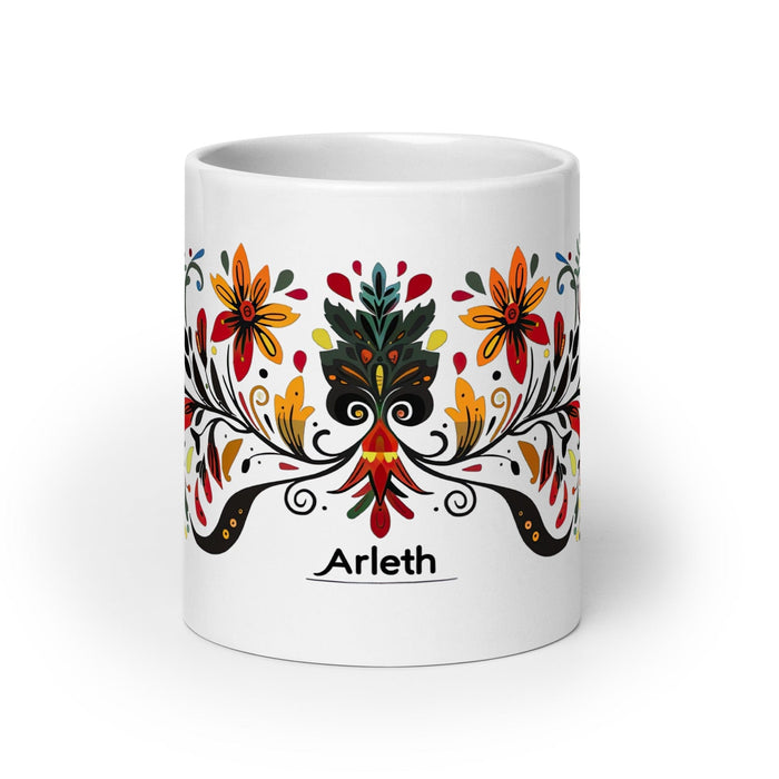 Arleth Exclusive Name Art Piece Home Office Work Coffee Mug Mexican Spanish Pride Gift Cup One-Of-A-Kind Calligraphy White Glossy Mug | A28 Mexicada