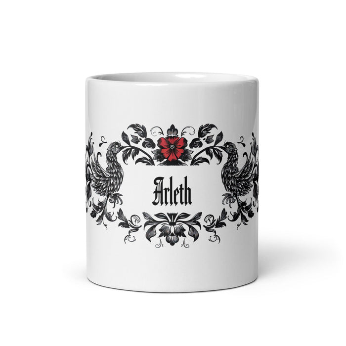 Arleth Exclusive Name Art Piece Home Office Work Coffee Mug Mexican Spanish Pride Gift Cup One - Of - A - Kind Calligraphy White Glossy Mug | A29 - Mexicada