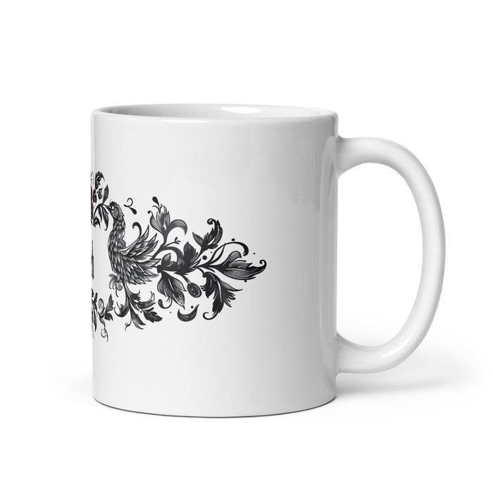 Arleth Exclusive Name Art Piece Home Office Work Coffee Mug Mexican Spanish Pride Gift Cup One - Of - A - Kind Calligraphy White Glossy Mug | A29 - Mexicada