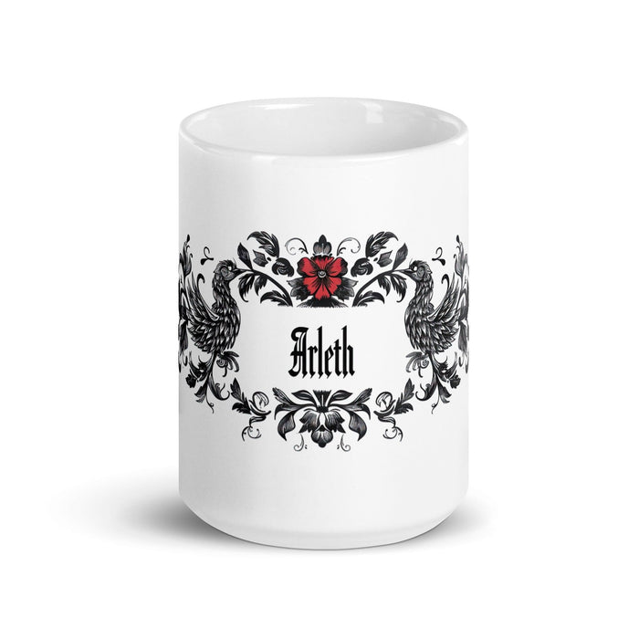 Arleth Exclusive Name Art Piece Home Office Work Coffee Mug Mexican Spanish Pride Gift Cup One-Of-A-Kind Calligraphy White Glossy Mug | A29 Mexicada