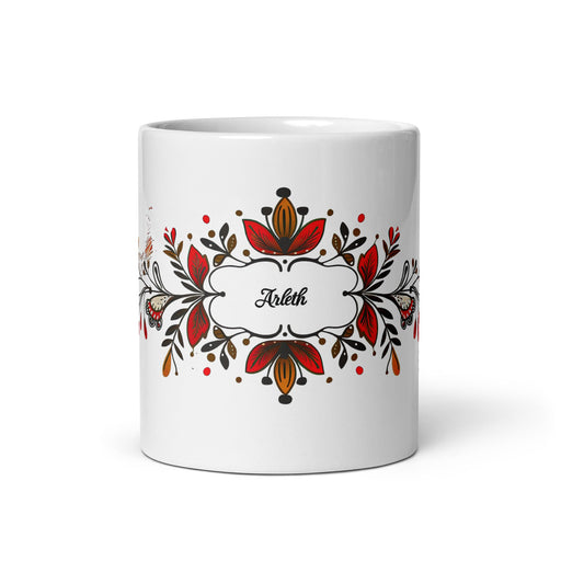 Arleth Exclusive Name Art Piece Home Office Work Coffee Mug Mexican Spanish Pride Gift Cup One - Of - A - Kind Calligraphy White Glossy Mug | A3 - Mexicada