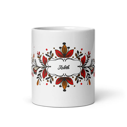 Arleth Exclusive Name Art Piece Home Office Work Coffee Mug Mexican Spanish Pride Gift Cup One-Of-A-Kind Calligraphy White Glossy Mug | A3 Mexicada