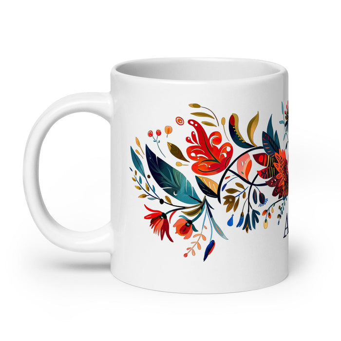 Arleth Exclusive Name Art Piece Home Office Work Coffee Mug Mexican Spanish Pride Gift Cup One - Of - A - Kind Calligraphy White Glossy Mug | A30 - Mexicada