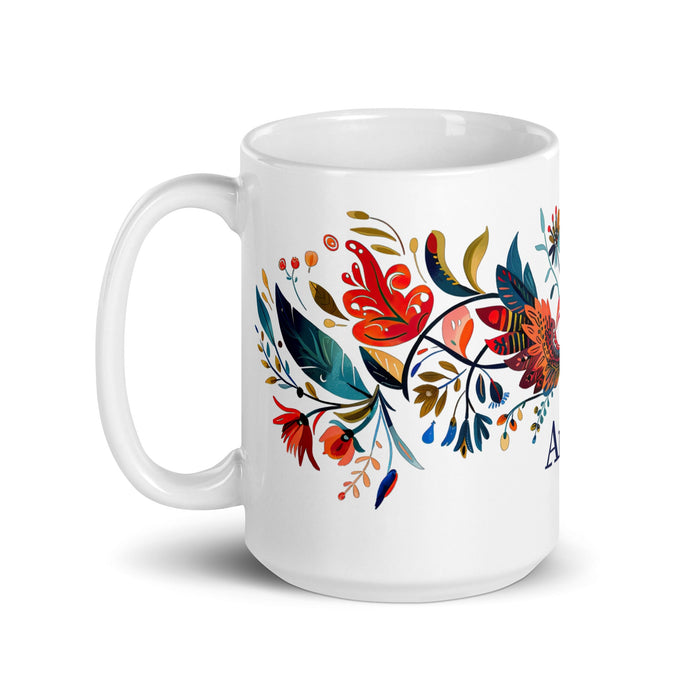 Arleth Exclusive Name Art Piece Home Office Work Coffee Mug Mexican Spanish Pride Gift Cup One - Of - A - Kind Calligraphy White Glossy Mug | A30 - Mexicada