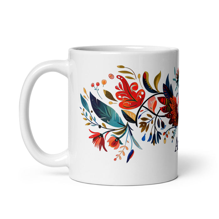 Arleth Exclusive Name Art Piece Home Office Work Coffee Mug Mexican Spanish Pride Gift Cup One - Of - A - Kind Calligraphy White Glossy Mug | A30 - Mexicada