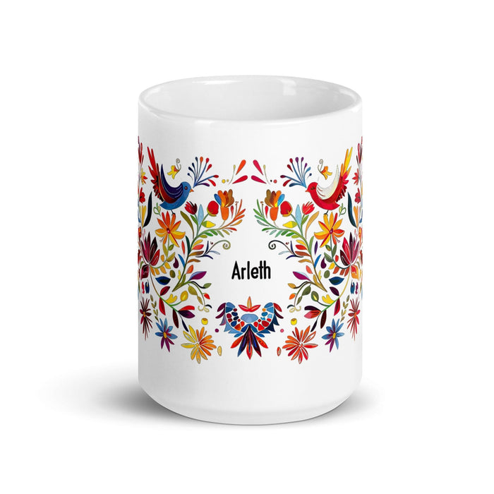 Arleth Exclusive Name Art Piece Home Office Work Coffee Mug Mexican Spanish Pride Gift Cup One-Of-A-Kind Calligraphy White Glossy Mug | A31 Mexicada