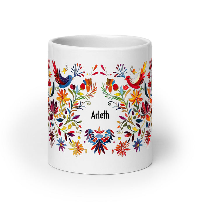 Arleth Exclusive Name Art Piece Home Office Work Coffee Mug Mexican Spanish Pride Gift Cup One-Of-A-Kind Calligraphy White Glossy Mug | A31 Mexicada