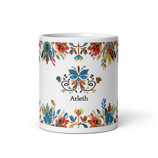 Arleth Exclusive Name Art Piece Home Office Work Coffee Mug Mexican Spanish Pride Gift Cup One-Of-A-Kind Calligraphy White Glossy Mug | A4 Mexicada