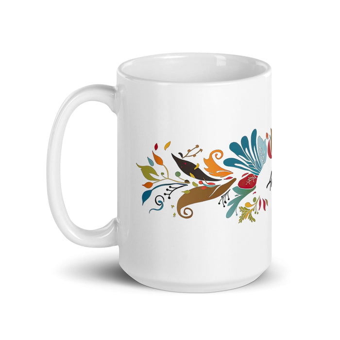 Arleth Exclusive Name Art Piece Home Office Work Coffee Mug Mexican Spanish Pride Gift Cup One - Of - A - Kind Calligraphy White Glossy Mug | A5 - Mexicada