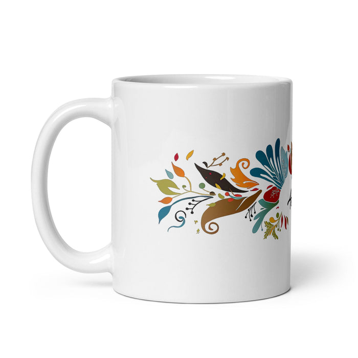 Arleth Exclusive Name Art Piece Home Office Work Coffee Mug Mexican Spanish Pride Gift Cup One - Of - A - Kind Calligraphy White Glossy Mug | A5 - Mexicada