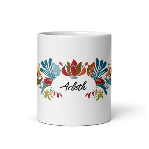 Arleth Exclusive Name Art Piece Home Office Work Coffee Mug Mexican Spanish Pride Gift Cup One-Of-A-Kind Calligraphy White Glossy Mug | A5 Mexicada