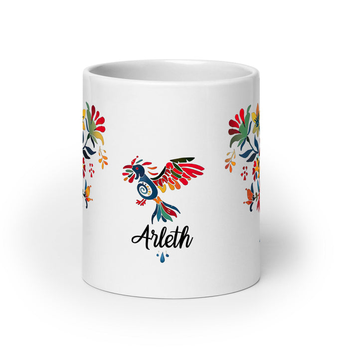 Arleth Exclusive Name Art Piece Home Office Work Coffee Mug Mexican Spanish Pride Gift Cup One - Of - A - Kind Calligraphy White Glossy Mug | A6 - Mexicada