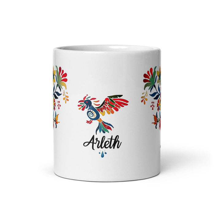 Arleth Exclusive Name Art Piece Home Office Work Coffee Mug Mexican Spanish Pride Gift Cup One-Of-A-Kind Calligraphy White Glossy Mug | A6 Mexicada