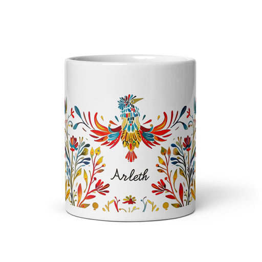 Arleth Exclusive Name Art Piece Home Office Work Coffee Mug Mexican Spanish Pride Gift Cup One - Of - A - Kind Calligraphy White Glossy Mug | A7 - Mexicada