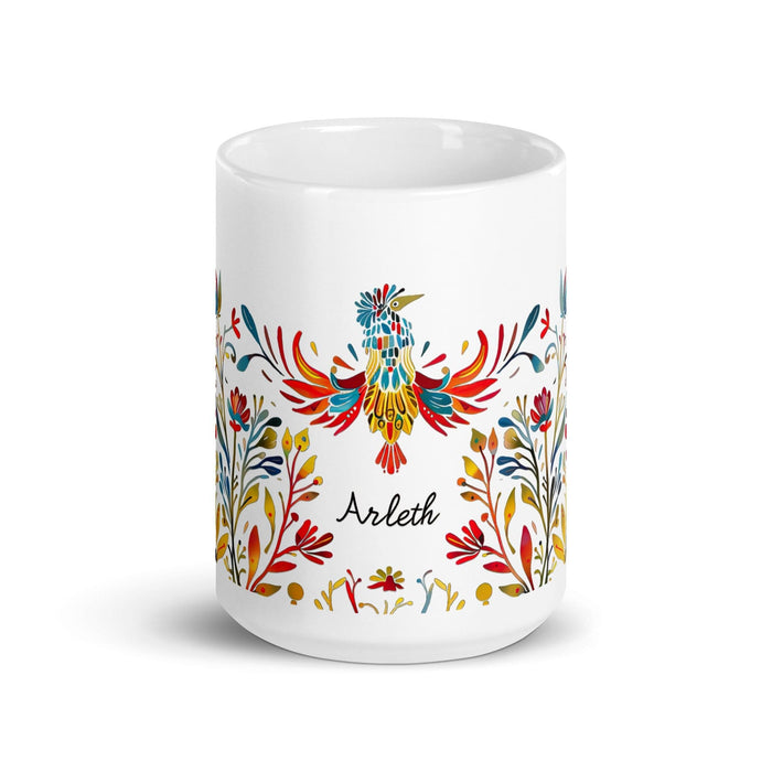 Arleth Exclusive Name Art Piece Home Office Work Coffee Mug Mexican Spanish Pride Gift Cup One-Of-A-Kind Calligraphy White Glossy Mug | A7 Mexicada