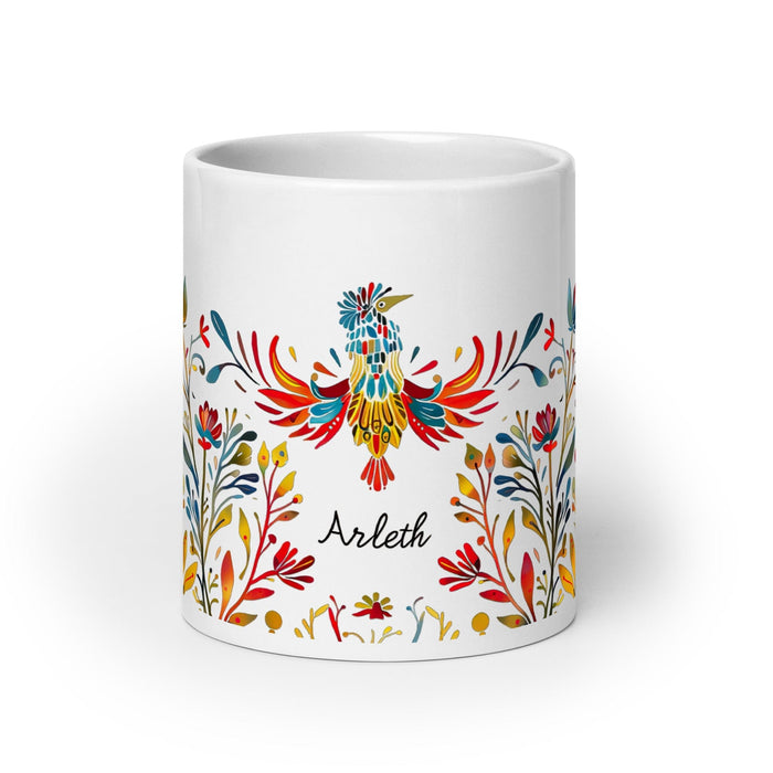 Arleth Exclusive Name Art Piece Home Office Work Coffee Mug Mexican Spanish Pride Gift Cup One-Of-A-Kind Calligraphy White Glossy Mug | A7 Mexicada