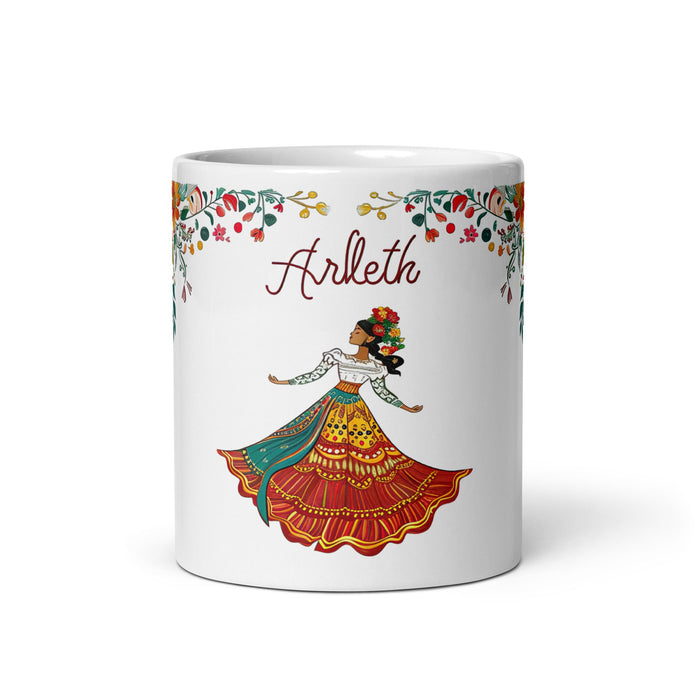 Arleth Exclusive Name Art Piece Home Office Work Coffee Mug Mexican Spanish Pride Gift Cup One - Of - A - Kind Calligraphy White Glossy Mug | A9 - Mexicada