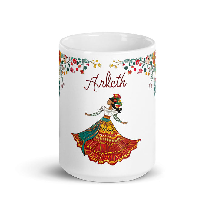 Arleth Exclusive Name Art Piece Home Office Work Coffee Mug Mexican Spanish Pride Gift Cup One - Of - A - Kind Calligraphy White Glossy Mug | A9 - Mexicada