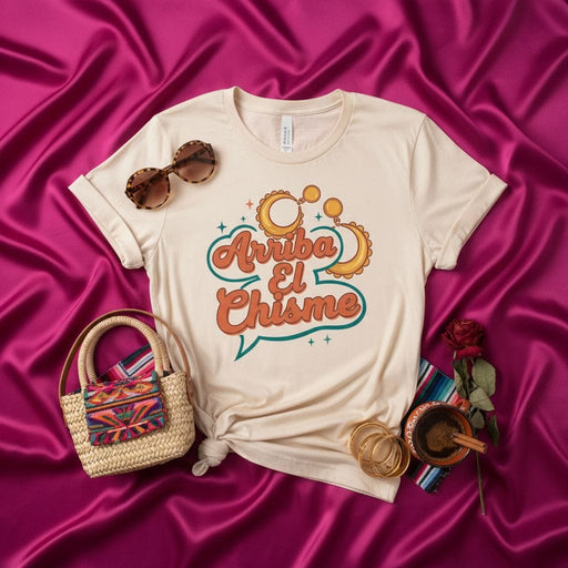 Arriba El Chisme T-Shirt, Funny Spanish Gossip Tee, Retro Vibe Latina Shirt, Cute Hispanic Culture Top, Statement Graphic T-Shirt for Women & Men Mexicada