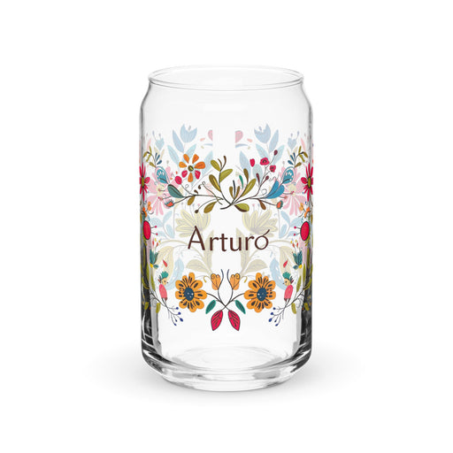 Arturo Exclusive Name Art Piece Can - Shaped Glass Home Office Work Mexican Spanish Pride Gift Cup One - Of - A - Kind Calligraphy Glass | A5 - Mexicada