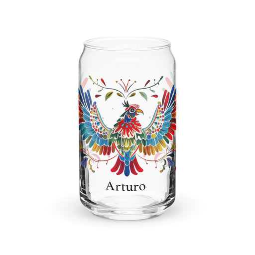 Arturo Exclusive Name Art Piece Can - Shaped Glass Home Office Work Mexican Spanish Pride Gift Cup One - Of - A - Kind Calligraphy Glass | A7 - Mexicada