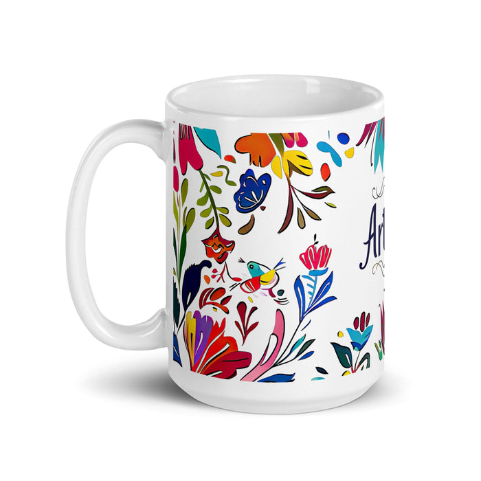 Arturo Exclusive Name Art Piece Home Office Work Coffee Mug Mexican Spanish Pride Gift Cup One - Of - A - Kind Calligraphy White Glossy Mug | A1 - Mexicada