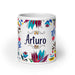 Arturo Exclusive Name Art Piece Home Office Work Coffee Mug Mexican Spanish Pride Gift Cup One - Of - A - Kind Calligraphy White Glossy Mug | A1 - Mexicada