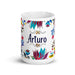 Arturo Exclusive Name Art Piece Home Office Work Coffee Mug Mexican Spanish Pride Gift Cup One - Of - A - Kind Calligraphy White Glossy Mug | A1 - Mexicada