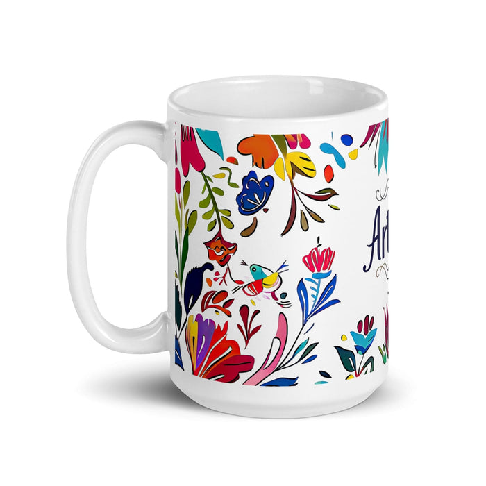 Arturo Exclusive Name Art Piece Home Office Work Coffee Mug Mexican Spanish Pride Gift Cup One-Of-A-Kind Calligraphy White Glossy Mug | A1 Mexicada