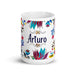 Arturo Exclusive Name Art Piece Home Office Work Coffee Mug Mexican Spanish Pride Gift Cup One-Of-A-Kind Calligraphy White Glossy Mug | A1 Mexicada