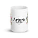 Arturo Exclusive Name Art Piece Home Office Work Coffee Mug Mexican Spanish Pride Gift Cup One-Of-A-Kind Calligraphy White Glossy Mug | A3 Mexicada