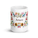 Arturo Exclusive Name Art Piece Home Office Work Coffee Mug Mexican Spanish Pride Gift Cup One - Of - A - Kind Calligraphy White Glossy Mug | A5 - Mexicada