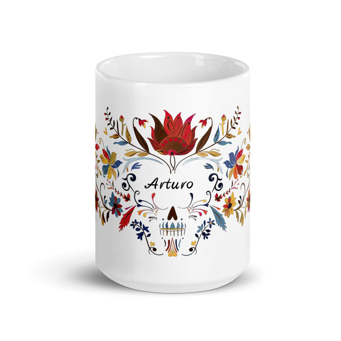 Arturo Exclusive Name Art Piece Home Office Work Coffee Mug Mexican Spanish Pride Gift Cup One-Of-A-Kind Calligraphy White Glossy Mug | A6 Mexicada