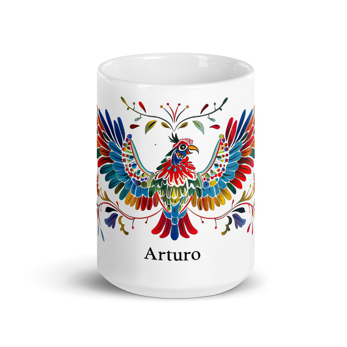 Arturo Exclusive Name Art Piece Home Office Work Coffee Mug Mexican Spanish Pride Gift Cup One - Of - A - Kind Calligraphy White Glossy Mug | A7 - Mexicada