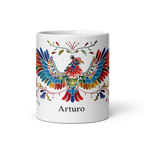 Arturo Exclusive Name Art Piece Home Office Work Coffee Mug Mexican Spanish Pride Gift Cup One-Of-A-Kind Calligraphy White Glossy Mug | A7 Mexicada