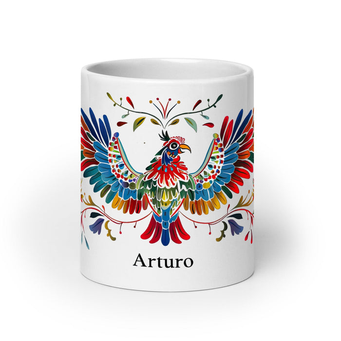 Arturo Exclusive Name Art Piece Home Office Work Coffee Mug Mexican Spanish Pride Gift Cup One-Of-A-Kind Calligraphy White Glossy Mug | A7 Mexicada