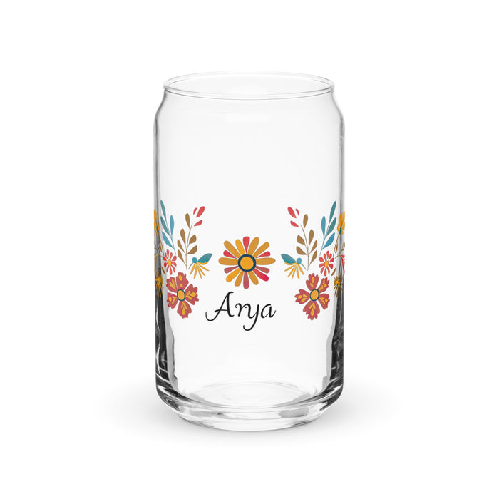 Arya Exclusive Name Art Piece Can - Shaped Glass Home Office Work Mexican Spanish Pride Gift Cup One - Of - A - Kind Calligraphy Glass | A10 - Mexicada