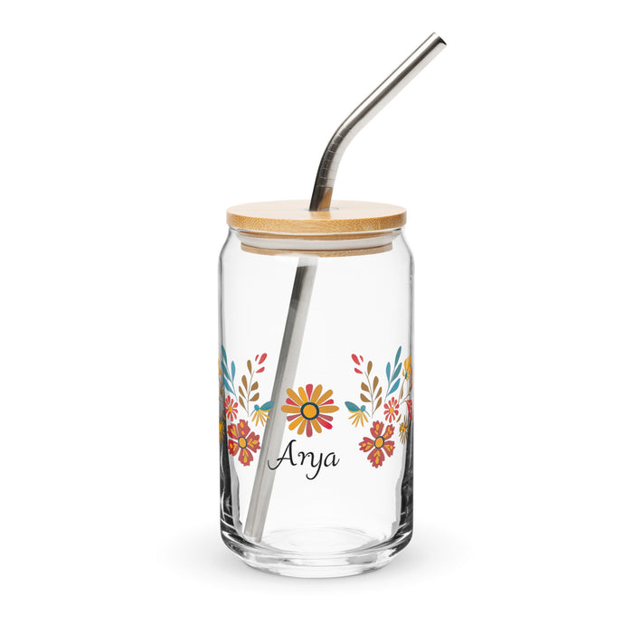 Arya Exclusive Name Art Piece Can - Shaped Glass Home Office Work Mexican Spanish Pride Gift Cup One - Of - A - Kind Calligraphy Glass | A10 - Mexicada