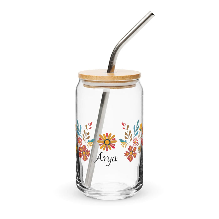 Arya Exclusive Name Art Piece Can-Shaped Glass Home Office Work Mexican Spanish Pride Gift Cup One-Of-A-Kind Calligraphy Glass | A10 Mexicada 16 oz With Lid & Straw