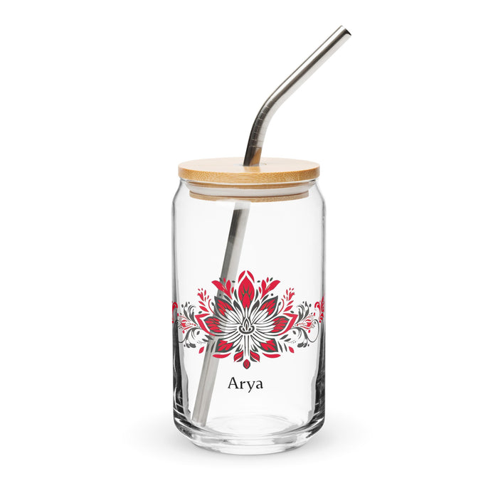 Arya Exclusive Name Art Piece Can - Shaped Glass Home Office Work Mexican Spanish Pride Gift Cup One - Of - A - Kind Calligraphy Glass | A12 - Mexicada