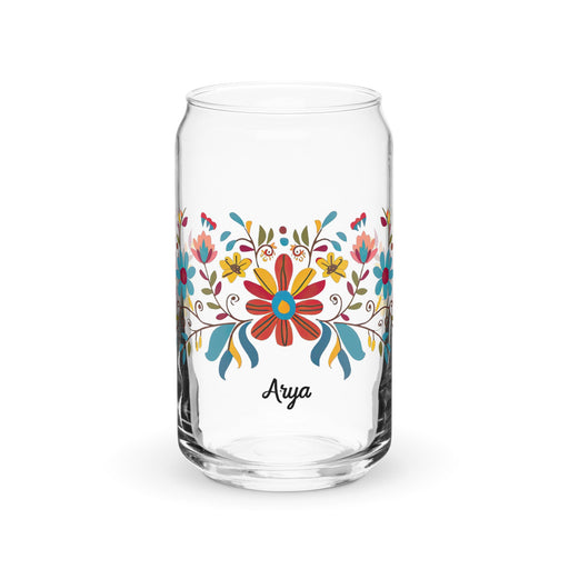 Arya Exclusive Name Art Piece Can - Shaped Glass Home Office Work Mexican Spanish Pride Gift Cup One - Of - A - Kind Calligraphy Glass | A14 - Mexicada