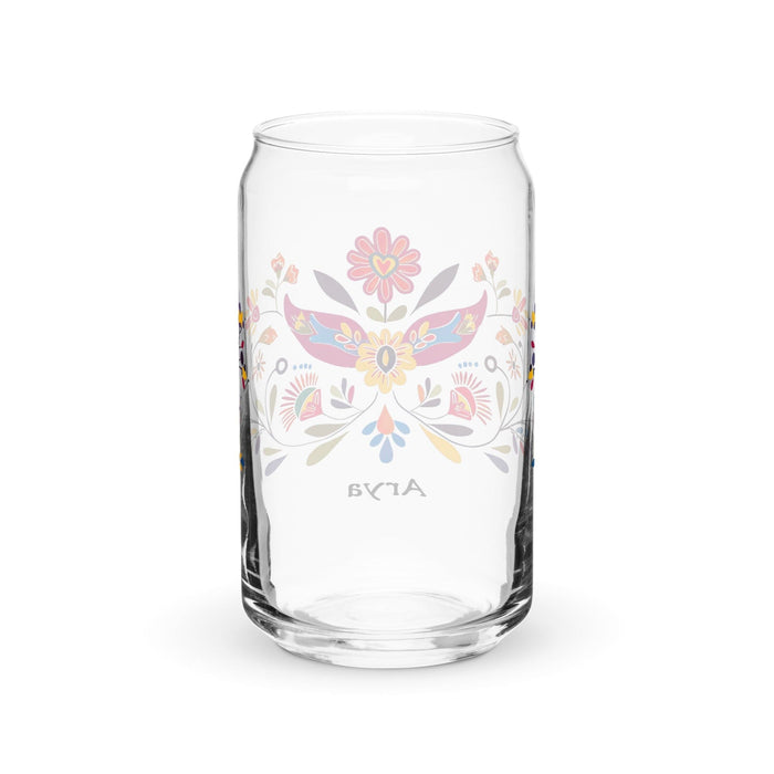 Arya Exclusive Name Art Piece Can - Shaped Glass Home Office Work Mexican Spanish Pride Gift Cup One - Of - A - Kind Calligraphy Glass | A15 - Mexicada