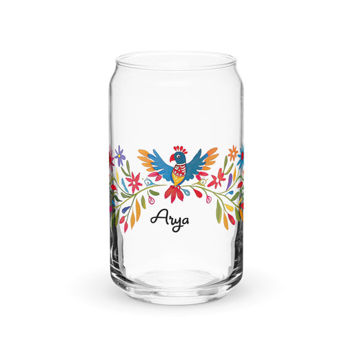 Arya Exclusive Name Art Piece Can - Shaped Glass Home Office Work Mexican Spanish Pride Gift Cup One - Of - A - Kind Calligraphy Glass | A19 - Mexicada