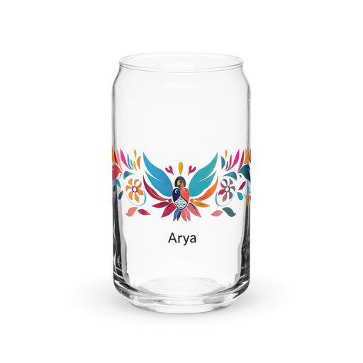 Arya Exclusive Name Art Piece Can - Shaped Glass Home Office Work Mexican Spanish Pride Gift Cup One - Of - A - Kind Calligraphy Glass | A20 - Mexicada